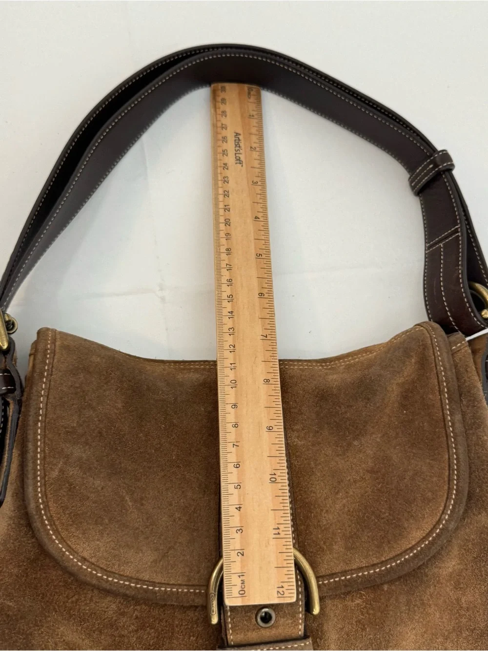 Vintage Y2K Coach Brown Suede Soho Crossbody bag Style #9482